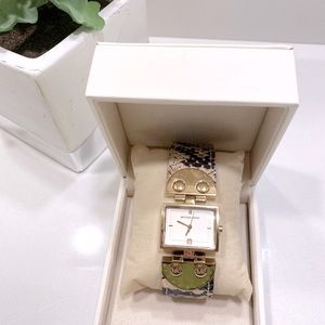 Michael Kors White Dial Brown Leather Gold Watch